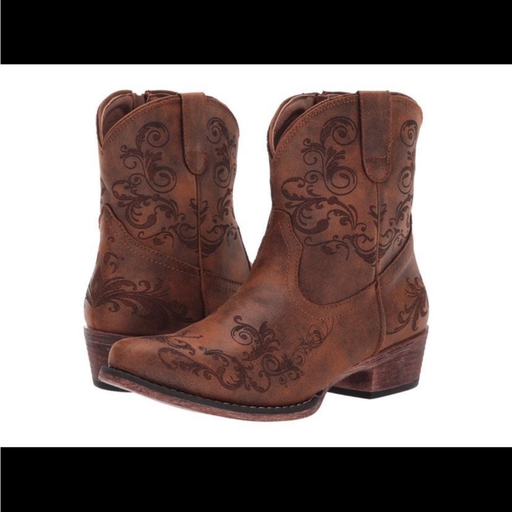 New Roper Vintage Cognac Booties sz 11